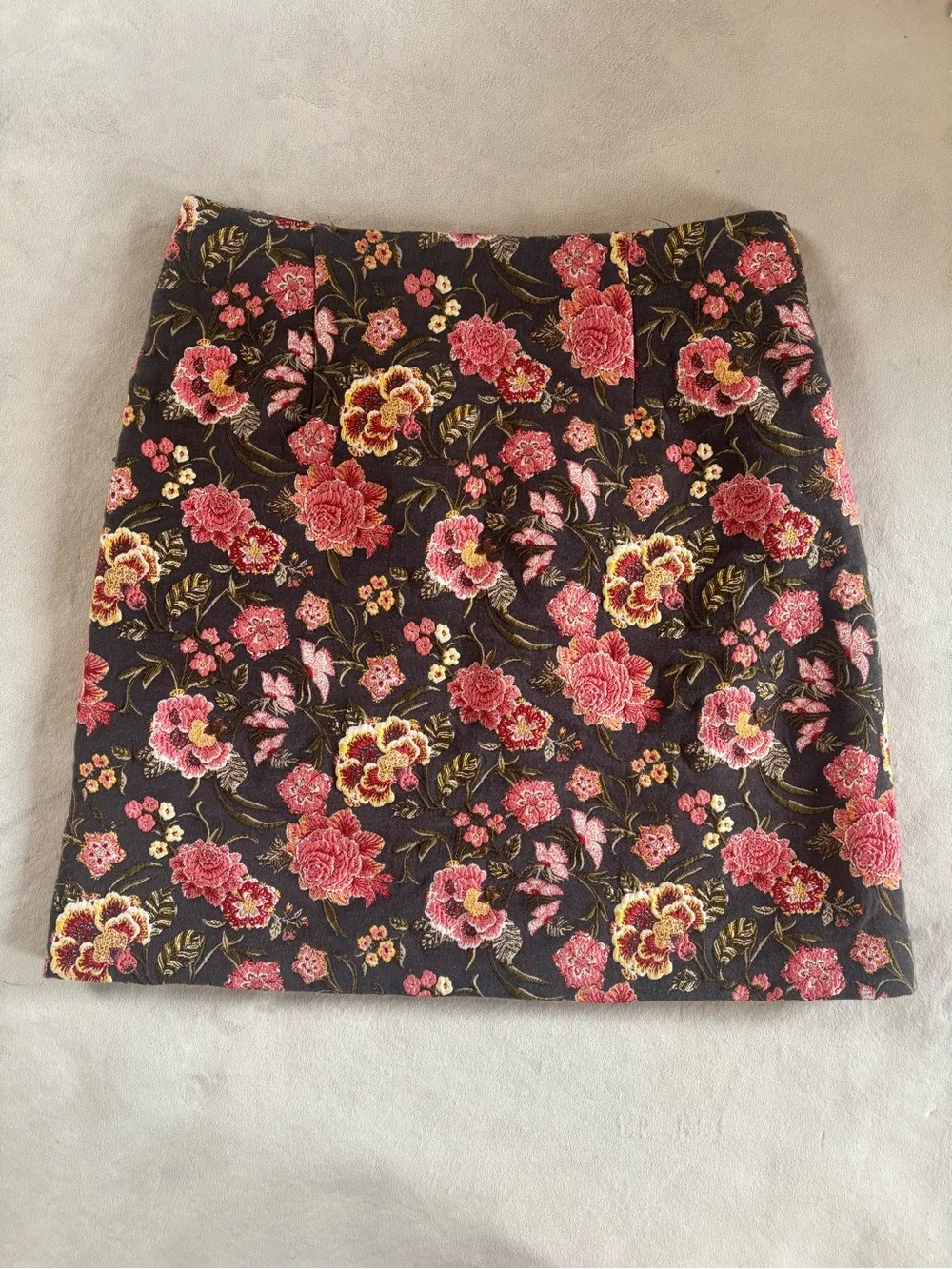 LOFT Floral Woven Tapestry Mini Skirt Size 2